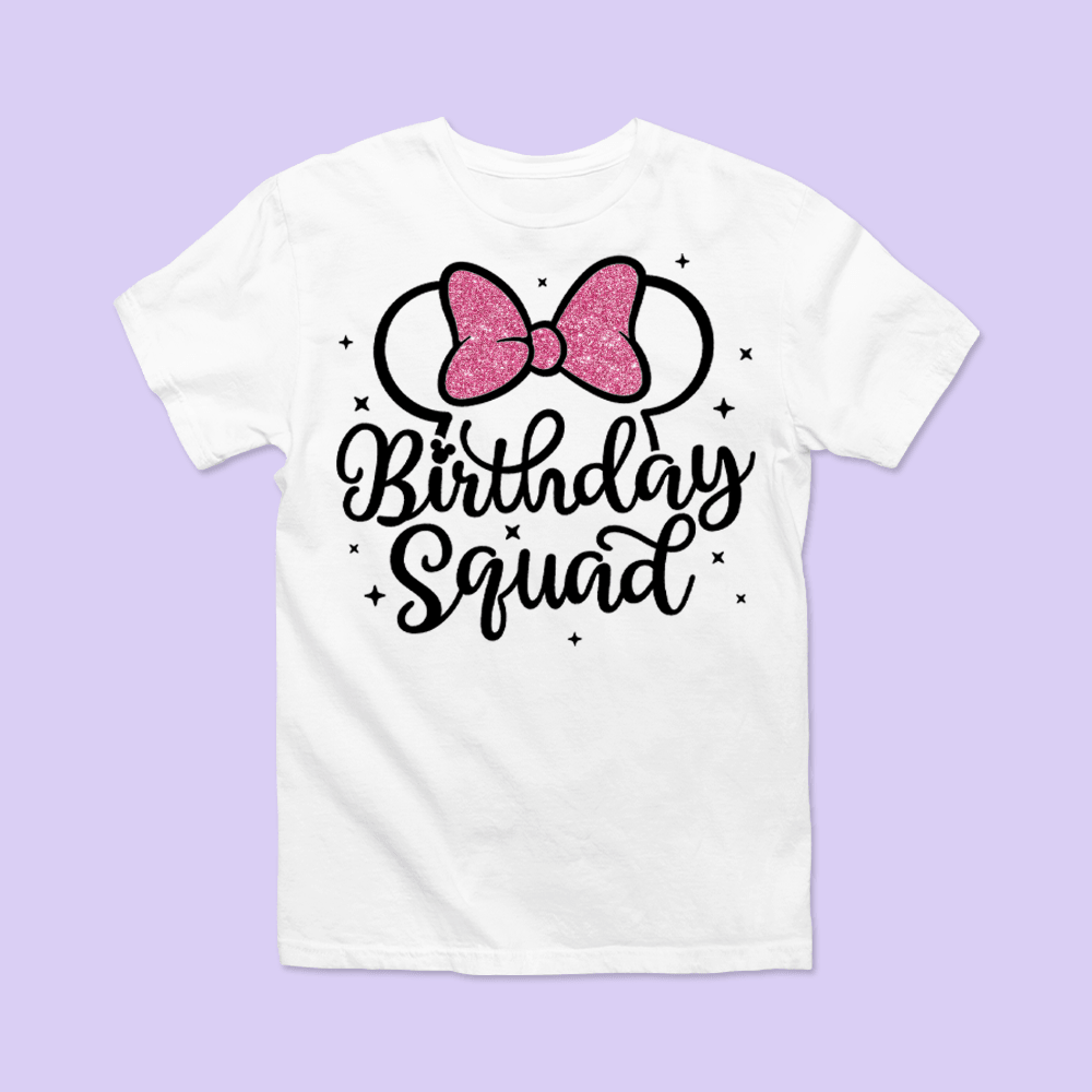 Disney "Birthday Squad" Shirt - Minnie Pink - Two Crafty Gays