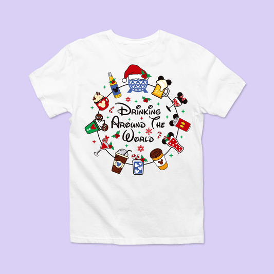 Drinking Around the World Christmas Shirt - Two Crafty Gays